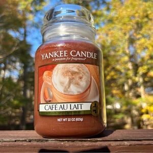Yankee Candle Food & Spice Fragrance Co. "CAFE AU LAIT", White Label|Size:22 oz.